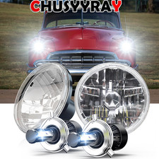 For Ford Deluxe 1939 1940 1941 1942-1951 7 Inch Round Led Headlights Pair