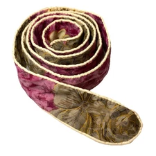 Vtg Belt Tie Trim Sash Floral Piped Artsy Crafting Accessory Sewing Costume