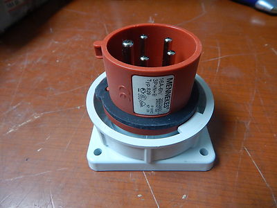  NEW Mennekes 829 CEE Panel Mount AC Inlet 5 Wire