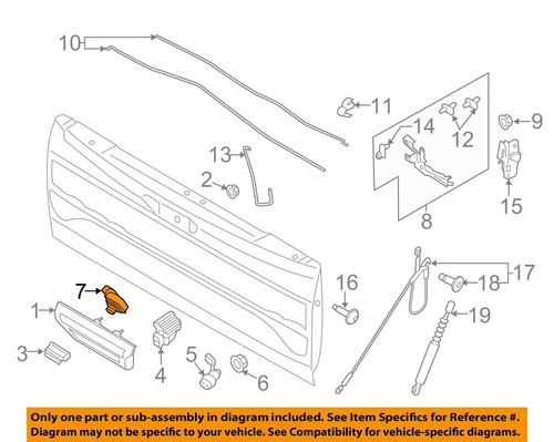 FORD OEM 18-20 F-150 Tail Gate Lock Hardware-Rear Camera JL3Z19G490A