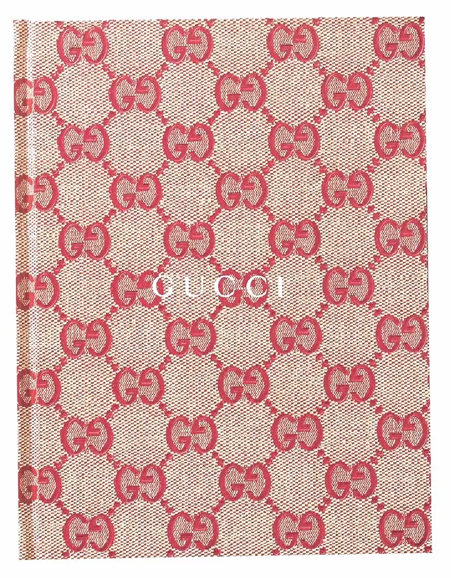 Gucci 'My Scrapbook' GG Monogram Hardcover Notebook Red Size 7.3  x 5.6" NEW