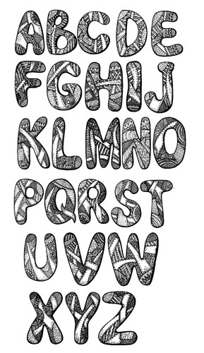 Personalisierte Adressetiketten Abstrakt Schwarz Monogramme (MO 1) - Bild 1 von 3