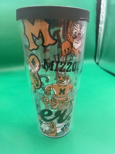 Tervis Missouri Tigers 24oz Double Wall Tumbler Mizzou MU All Over Cup with lid - Picture 2 of 6