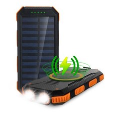 Solar Power Bank, 15,000mAh Portable Charger Power Bank, Weatherproof Powerba...