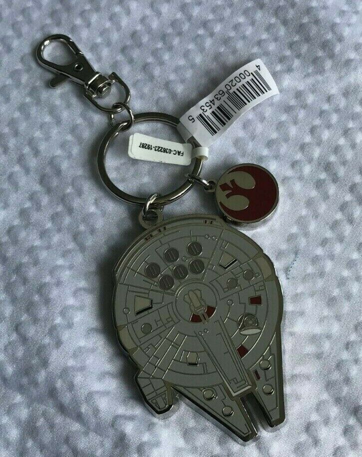 Disney Parks Star Wars Galaxy's Edge Millenium Falcon Silver Metal Keychain  NEW