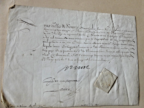 1620 quittance des gages et appointements du marechal gilles de Souvré
