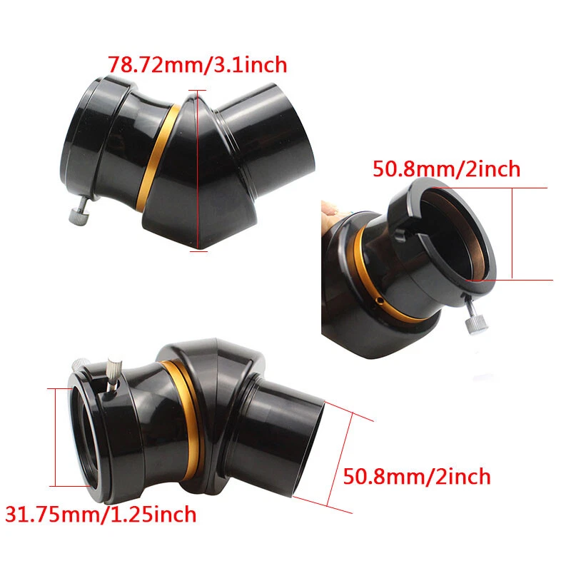 Espejo diagonal de prisma de montaje de metal 45° para telescopio para oculares de 2" y 1,25'' Foto 4 de 4