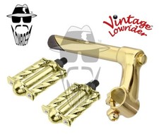 Vintage Lowrider Stem Classic 21.1 Gold Pedals Mini Square Twisted 1/2" Gold