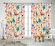 3D Cartoon Santa Claus ZHUA2301 Photo Curtain Window Blockout Fabric Amy 2023