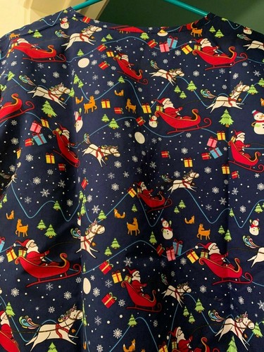 TALLA SUPERIOR DEL EXFOLIANTE NAVIDEÑO: XS, S, M, L, XL, 2XL UNICORNIO DE PAPÁ NOEL NWT ENFERMERA MÉDICA - Imagen 9 de 17