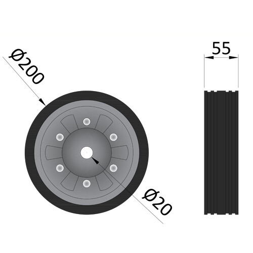 Replacement Maypole Jockey Wheel MP97256 for MP9725 - Picture 2 of 2