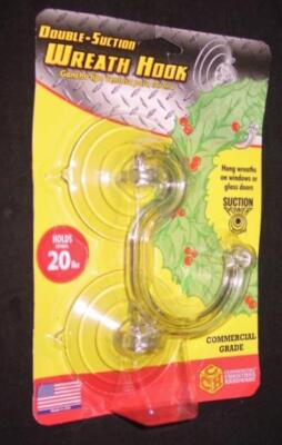 Commercial Christmas Hardware Double-Suction WREATH HOOK Bathroom