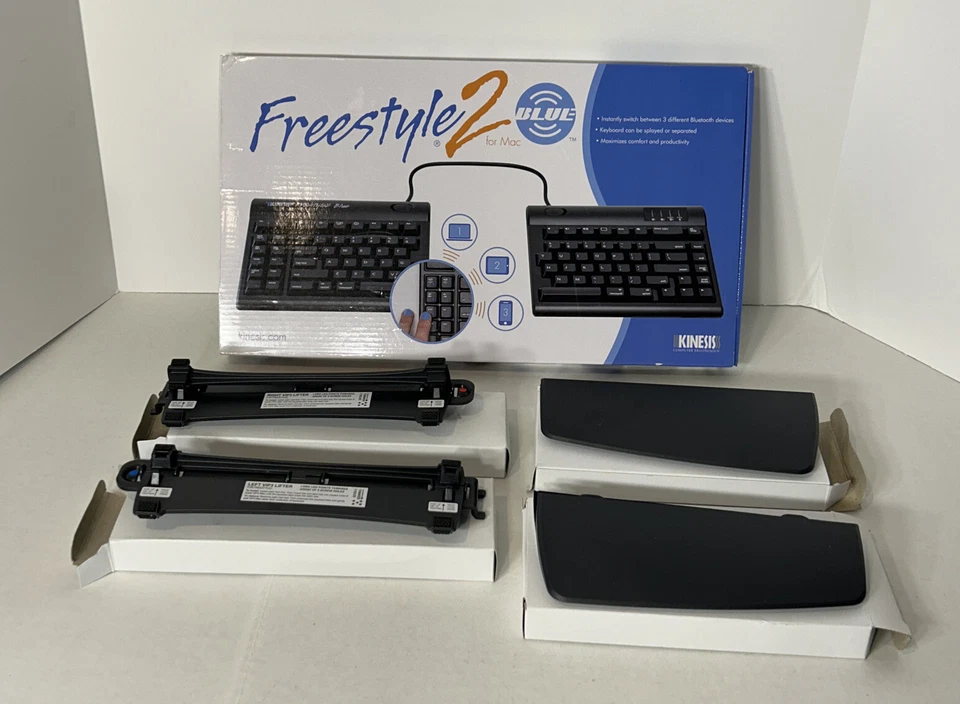 Kinesis KB800MB-BT20 Freestyle2 Blue 4 Mac Keyboard With Palm Rest & Lifters - Image 2 of 4