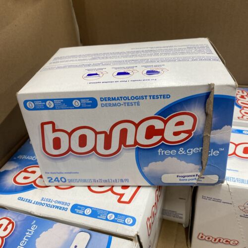 8X Bounce Free & Gentle Dryer Sheets Fragrance Free 240 Sheets Each -Damaged Box - Picture 2 of 5