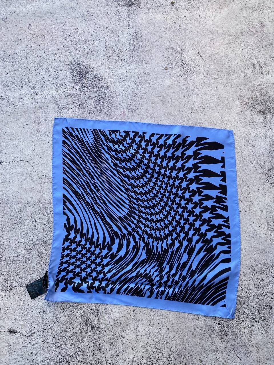Mugler x H&M Women's Swirling-Star Silk Scarf LV5 Blue Size 18x18 image 3