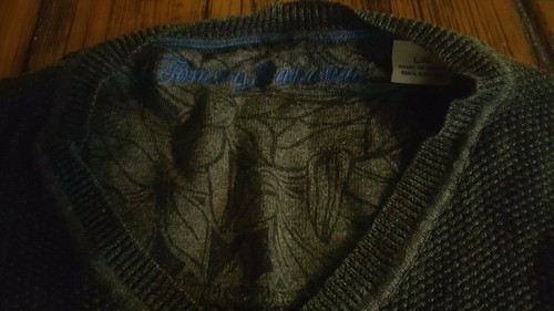 Tommy Bahama Large Thermal Long Sleeve Shirt V-neck Waffle Weave Gray - Picture 3 of 7