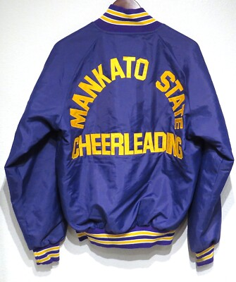 #ad vtg MANKATO STATE CHEERLEADING Jacket SMALL 80s 90s Cheer Team Squad Minnesota $36.00