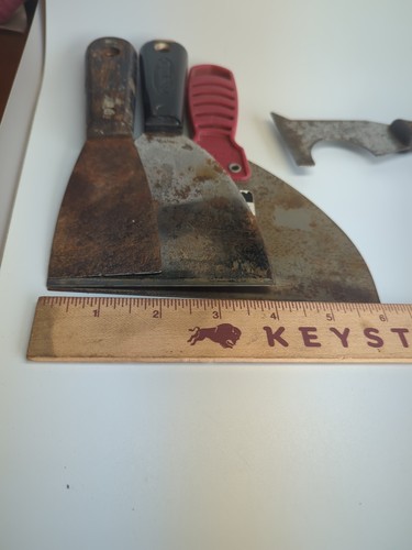 Lot 5 Vintage Hyde Tools 1-1/4 in. Putty Joint Knifes, 4 in 1 - & 2-4 & 6 inch - Picture 8 of 10