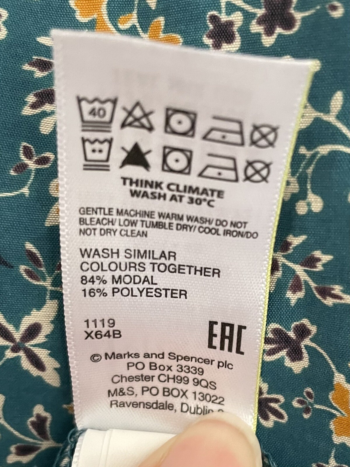 Women’s M&S Teal Patterned Top. Size 20 eBay