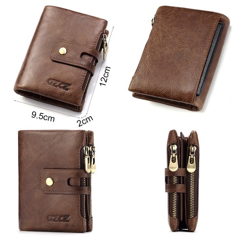 Women Genuine Leather Wallet Credit Card Holder Short Zipper Purse RFID Blocking - Picture 5 of 9