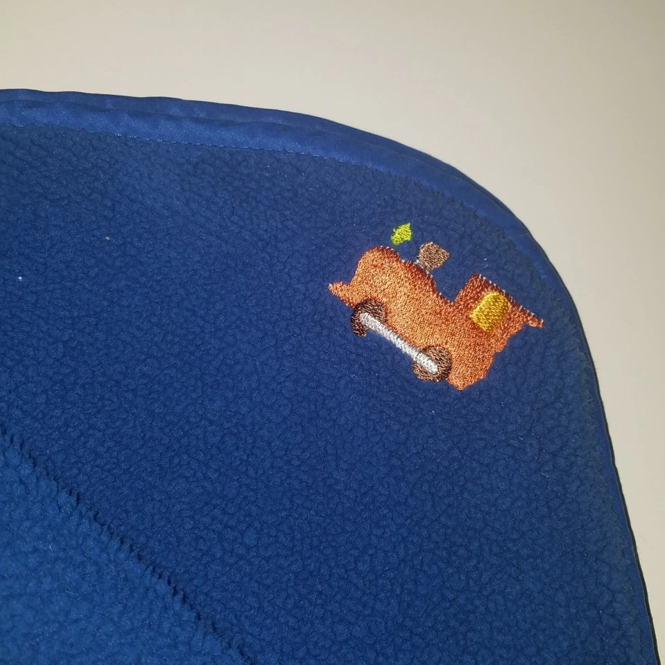Tiddliwinks Blue Fleece Baby Blanket Lovey Trains Airplanes Cars Vehicles 30x40 - Image 2 of 4