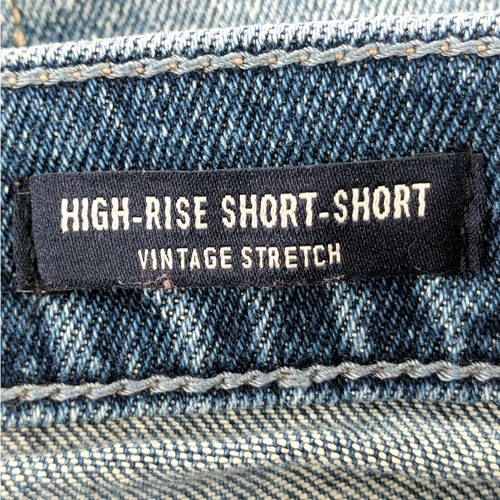 Hollister Jean Shorts Womens 3 26 High Rise Embroidered Short Short Frayed Blue - Picture 5 of 6