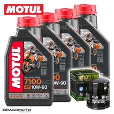Moto Guzzi Breva V1100 2006-2010 Tagliando Olio Motul 7100 4T 10W-60 4 litri ...