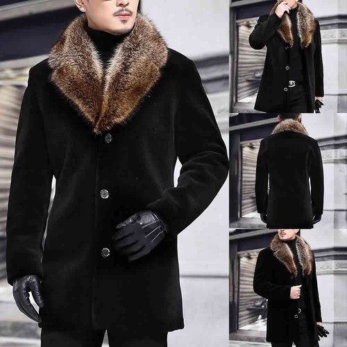 Coat Men Coat Fur Collar Jackets L-4XL 