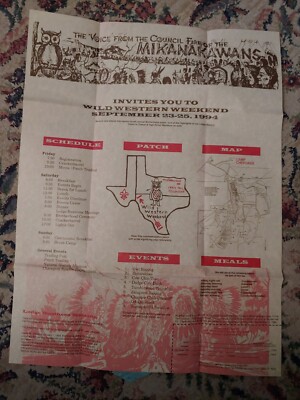 OA Lodge 101 Mikanakawa Wild west Weekend Sept 23-25 1994 Camp Cherokee
