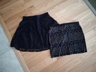 2 Express Women Black Lace Skater Skirt and Black Studded Mini Skirt — photo 1