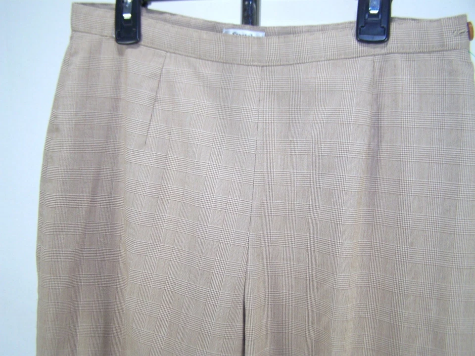 Pantalones de trabajo Draper's & Damon's 8 medianos para mujer talla beige marrón a cuadros Foto 4 de 4