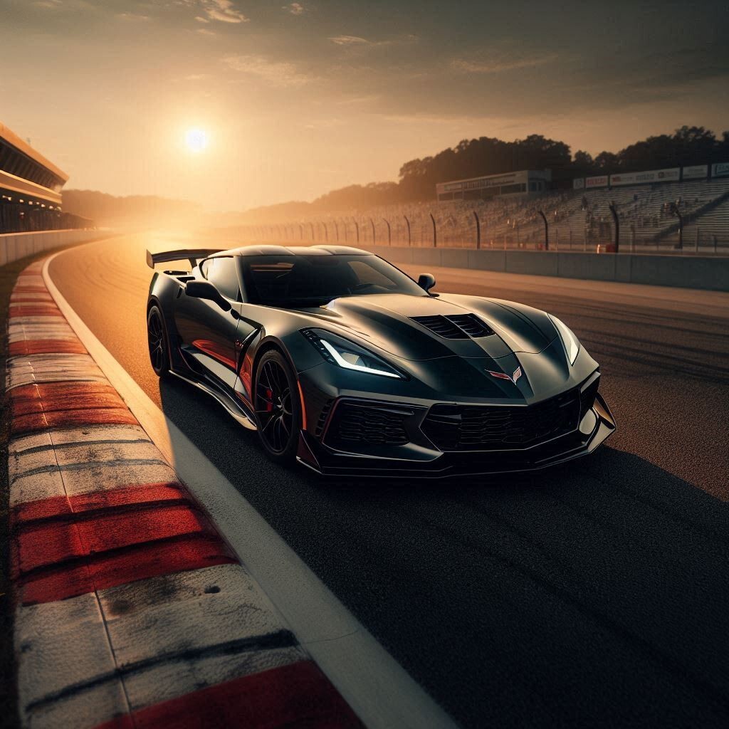 2017 Chevrolet Corvette C7 Sunset Track Poster 24x24 Inch Sports Car Wall Art