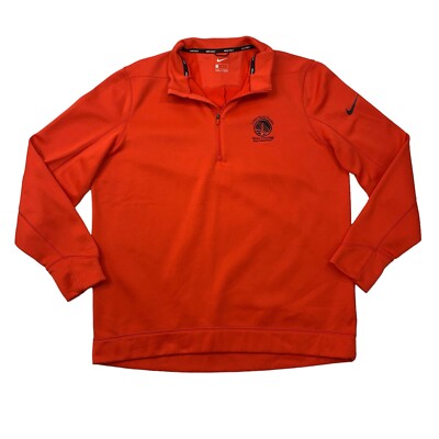 Nike Sweatshirt Mens L Large Flame Red Therma Repel Quarter Zip Pullover