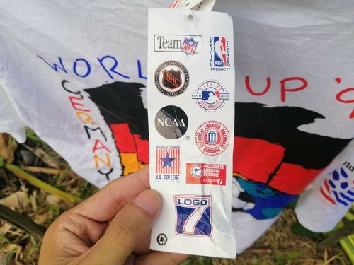 vintage nos mens xl white t shirt 1994 fifa world cup football usa germany flag - Picture 10 of 10