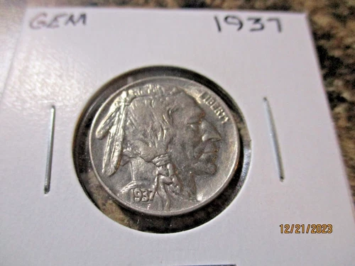 1937 BUFFALO NICKEL GEM BU   MM