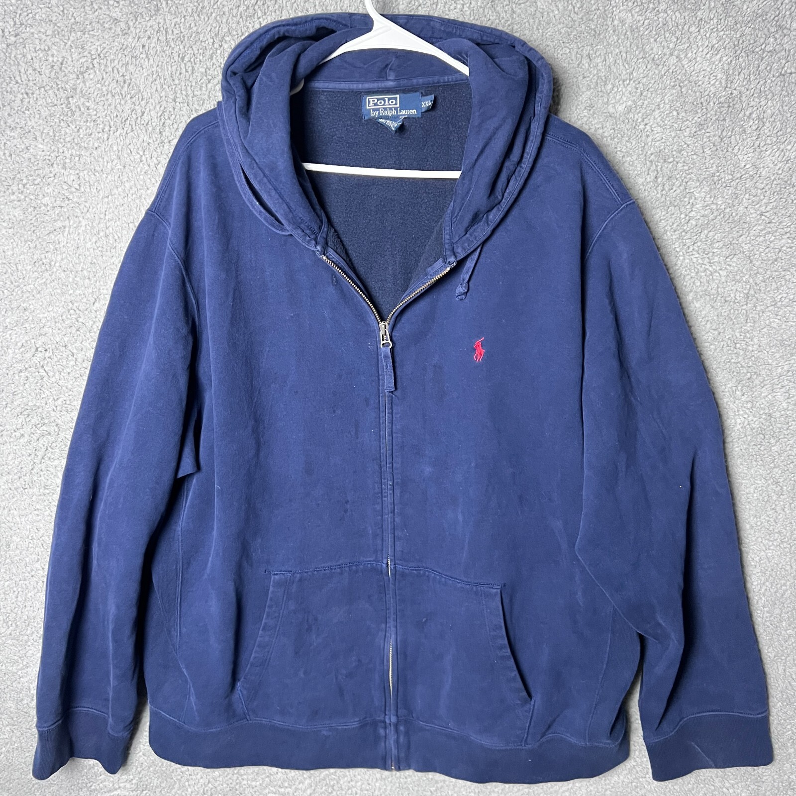 Polo Ralph Lauren Felpa Uomo XXL Navy Full Zip Felpa Pile Pony Vintage