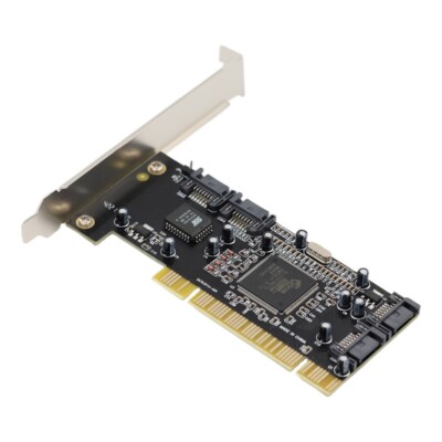 PCI to 4-Port SATA Serial ATA RAID Adapter Card Sil3114 Chip Support 4x 3TB HDD