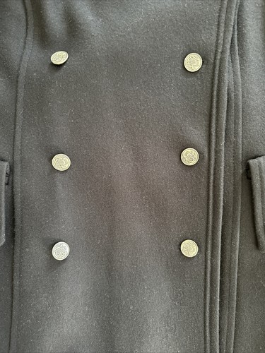 CHAQUETA DE MUJER ZARA MUJER AZUL LANA ESTILO MILITAR DOBLE PECHO ABRIGO DE GUISANTE - L - Imagen 10 de 11