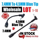 Lot 1-10 Power Charger Converter Adapter Cable 7.4 To 4.5 Blue Tip Wholesale Hp