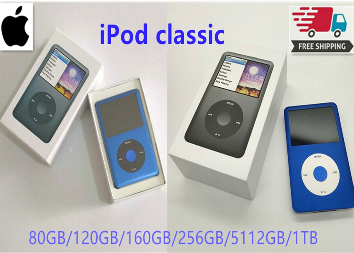 NEW Apple iPod classic 7th Gen Blue 80GB/120GB/160GB/256GB/512GB