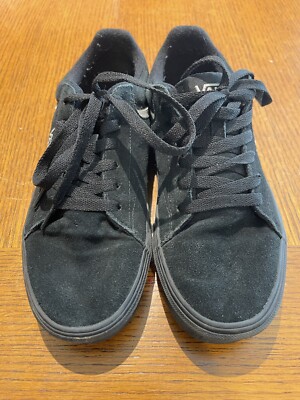 Vans Men's SIze 7.5 Black Seldan Suede Low Pro Sneakers 500714 Casual Gum Sole