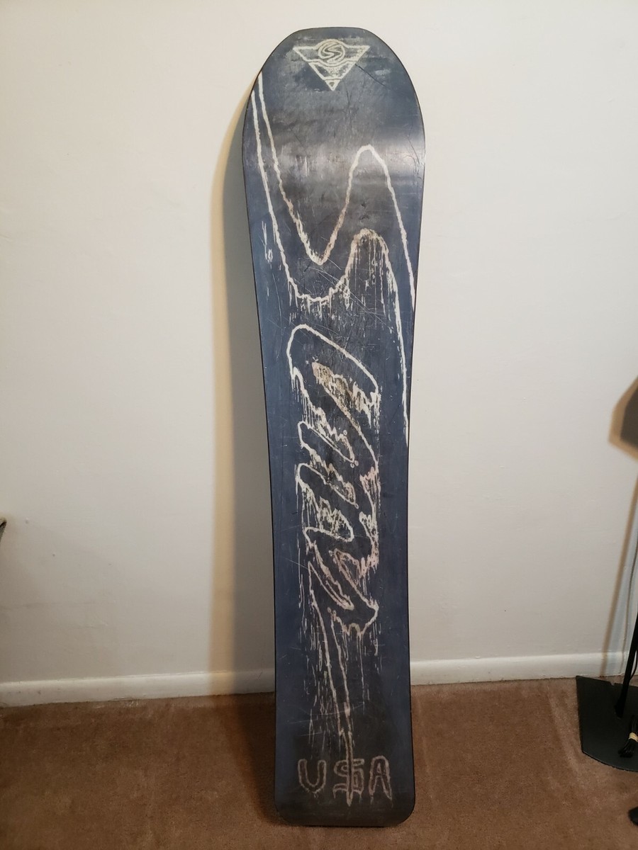 Vintage Sims Snowboard ATV 155 Black White 80's 90's