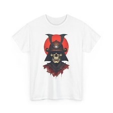 Samurai Skull Warrior Art T Shirt Front Print VDG Militaria Logo Unisex Cotton