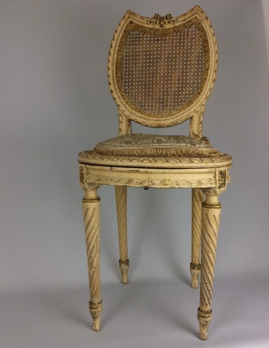 Antique Pair 19th French Chair Louis XV Carved Painted Gilded Stuhl Antik - Picture 8 of 12