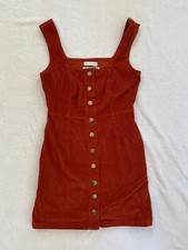 Urban Outfitters Womens Overall Dress US 4/UK 8 Corduroy  Terracota