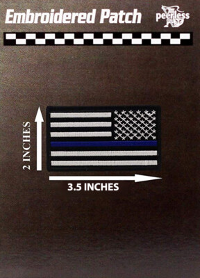 Blue Line Flag Patch White 2'' x 3.5'' Reverse