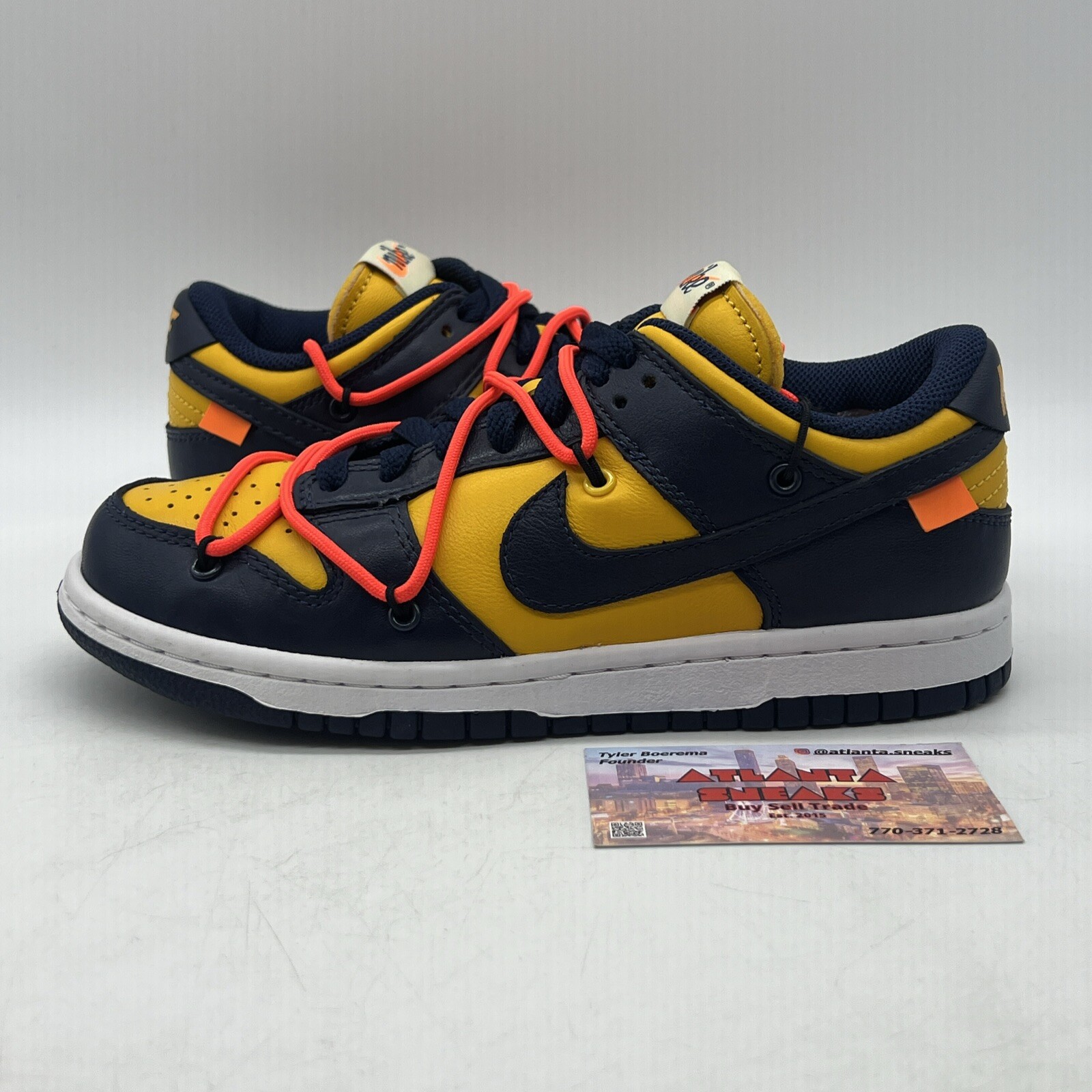 OFF WHITE X NIKE Taglia 4 Nike Dunk Low x OFF WHITE University G 2019 giallo pesante CT0856 700