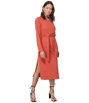 knee length dresses for ladies Hayden One Shoulder Midi Dress main image 0