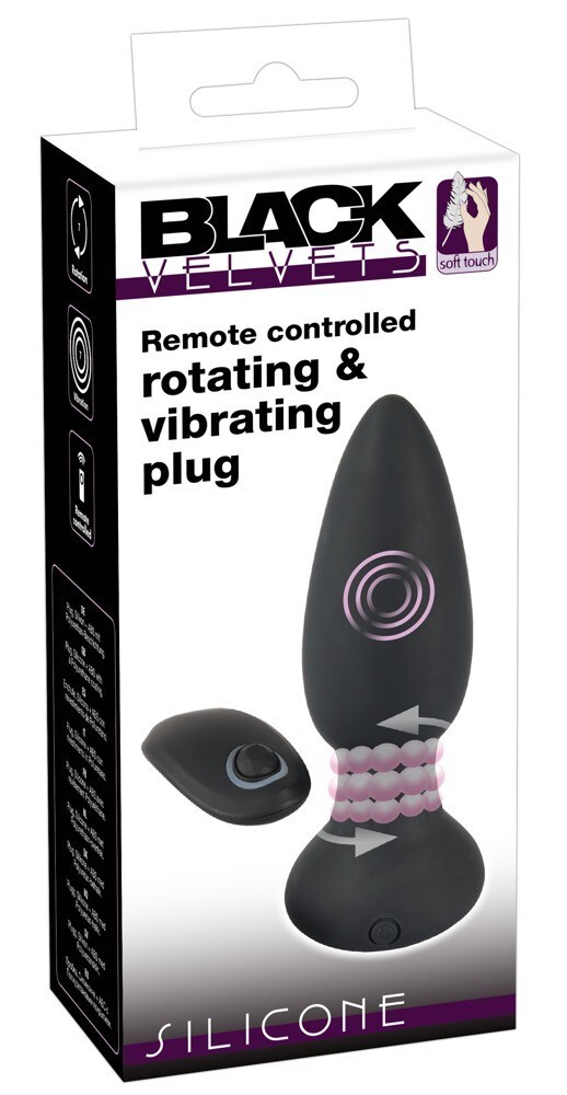 plug anale nero per uomo e donna tappo rotante stimolatore ano vibrante black