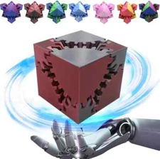 3D Printed Gear Cube - Stress Relief and Fidget Toy Random Color